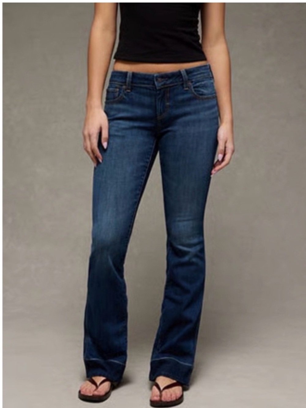 American Eagle Kick Boot Jeans Super Low-Rise Flap Pocket Size 16 Short NWT